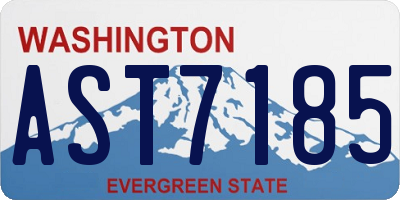 WA license plate AST7185