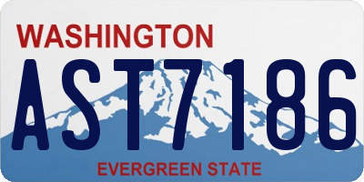 WA license plate AST7186