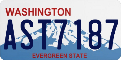 WA license plate AST7187