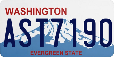 WA license plate AST7190