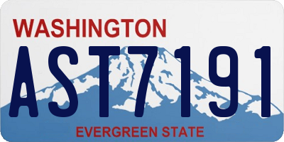 WA license plate AST7191