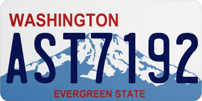 WA license plate AST7192