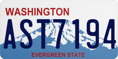 WA license plate AST7194