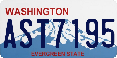 WA license plate AST7195
