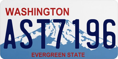 WA license plate AST7196