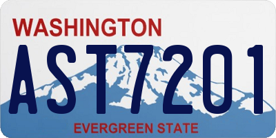 WA license plate AST7201