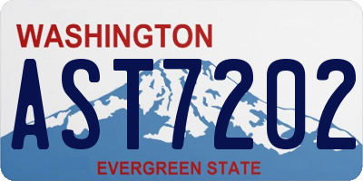WA license plate AST7202