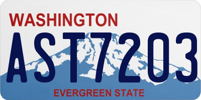 WA license plate AST7203