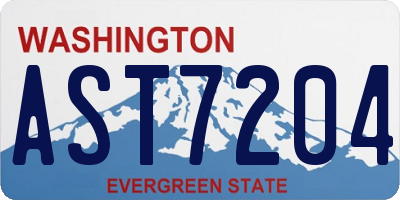 WA license plate AST7204