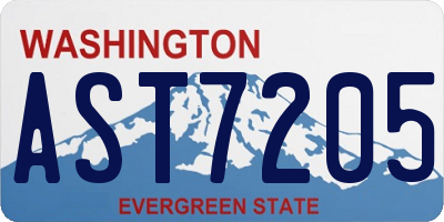 WA license plate AST7205