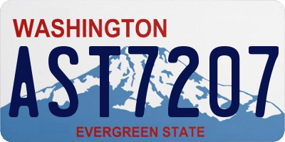 WA license plate AST7207