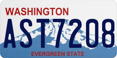 WA license plate AST7208