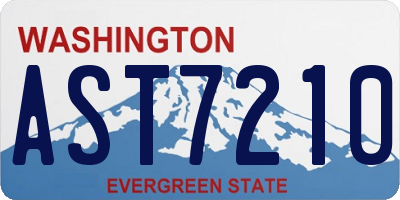 WA license plate AST7210
