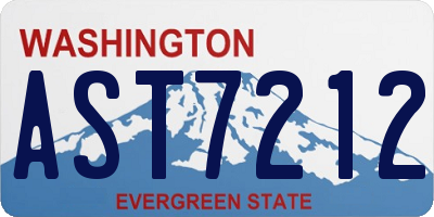 WA license plate AST7212