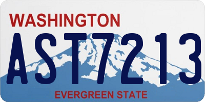 WA license plate AST7213