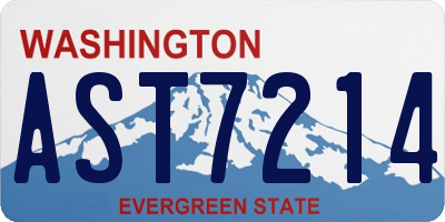 WA license plate AST7214