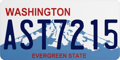 WA license plate AST7215