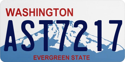 WA license plate AST7217
