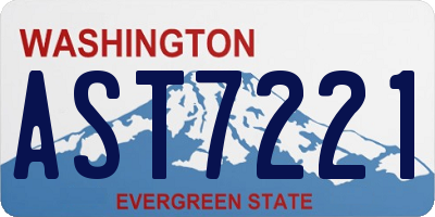 WA license plate AST7221