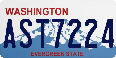 WA license plate AST7224