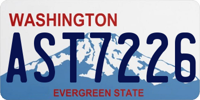 WA license plate AST7226