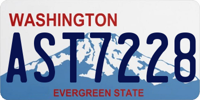 WA license plate AST7228