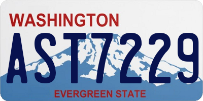WA license plate AST7229