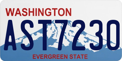WA license plate AST7230