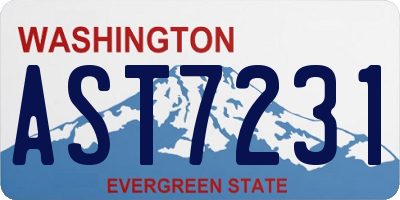 WA license plate AST7231
