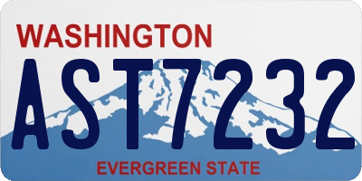WA license plate AST7232