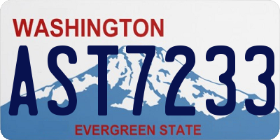 WA license plate AST7233