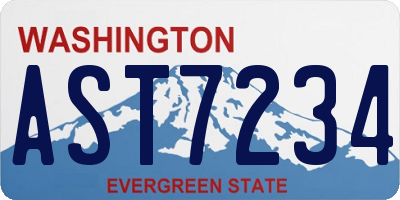 WA license plate AST7234