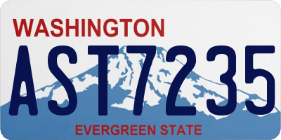 WA license plate AST7235