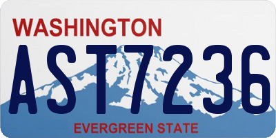 WA license plate AST7236