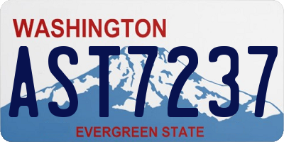 WA license plate AST7237