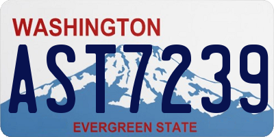 WA license plate AST7239
