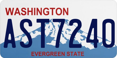 WA license plate AST7240
