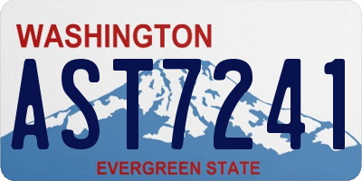 WA license plate AST7241