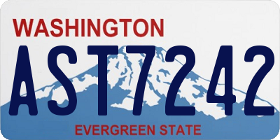 WA license plate AST7242