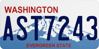 WA license plate AST7243