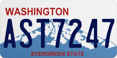 WA license plate AST7247
