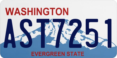 WA license plate AST7251