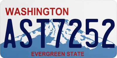 WA license plate AST7252