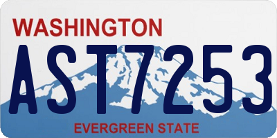 WA license plate AST7253