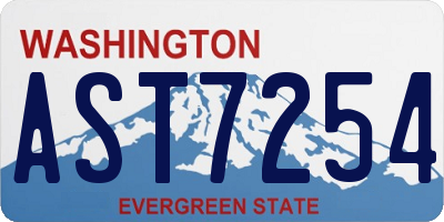 WA license plate AST7254