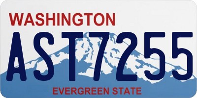 WA license plate AST7255