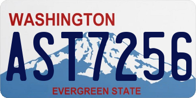WA license plate AST7256
