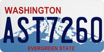 WA license plate AST7260