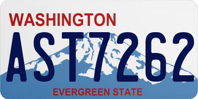 WA license plate AST7262
