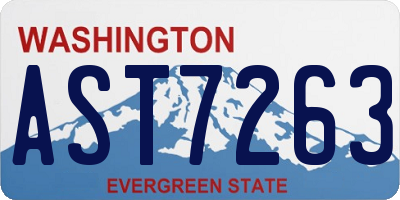 WA license plate AST7263